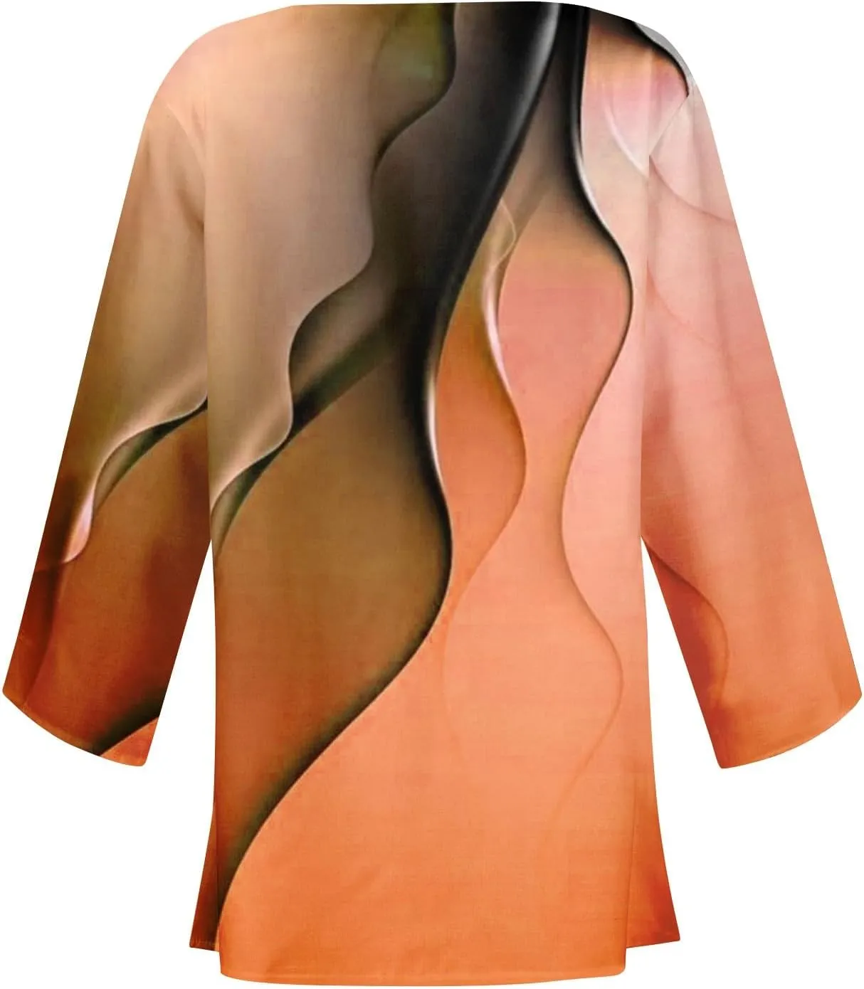 Womens Cardigans Dressy Casual 3/4 Sleeve Floral Printed Tops Plus Size Summer Lightweight Cardigan