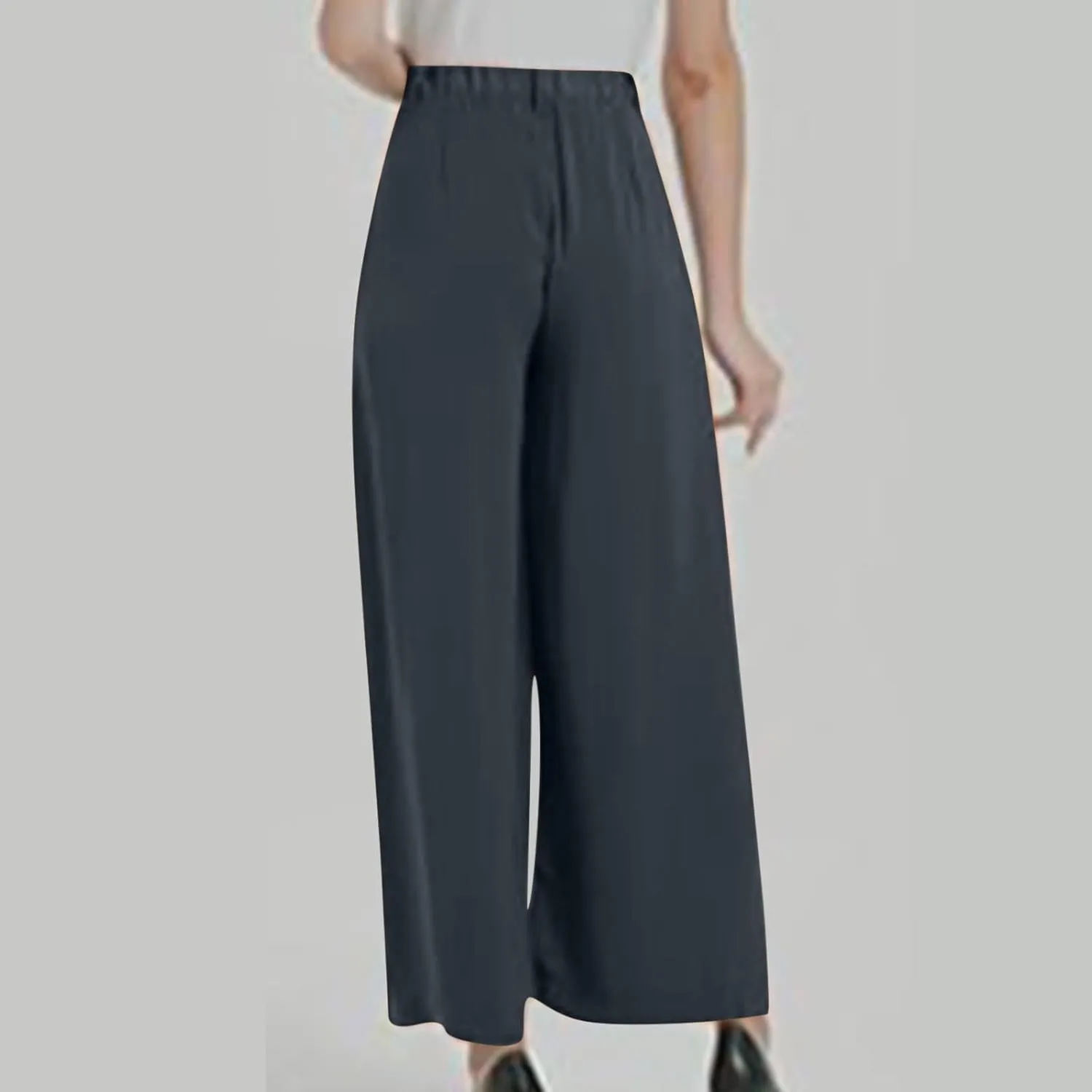 Women's Casual High Waisted Pants Straight Wide Leg Palazzo Pants Loose Comfy Lounge Trousers Slacks with Pockets