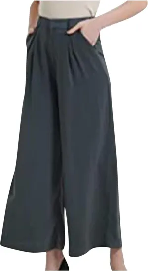 Women's Casual High Waisted Pants Straight Wide Leg Palazzo Pants Loose Comfy Lounge Trousers Slacks with Pockets