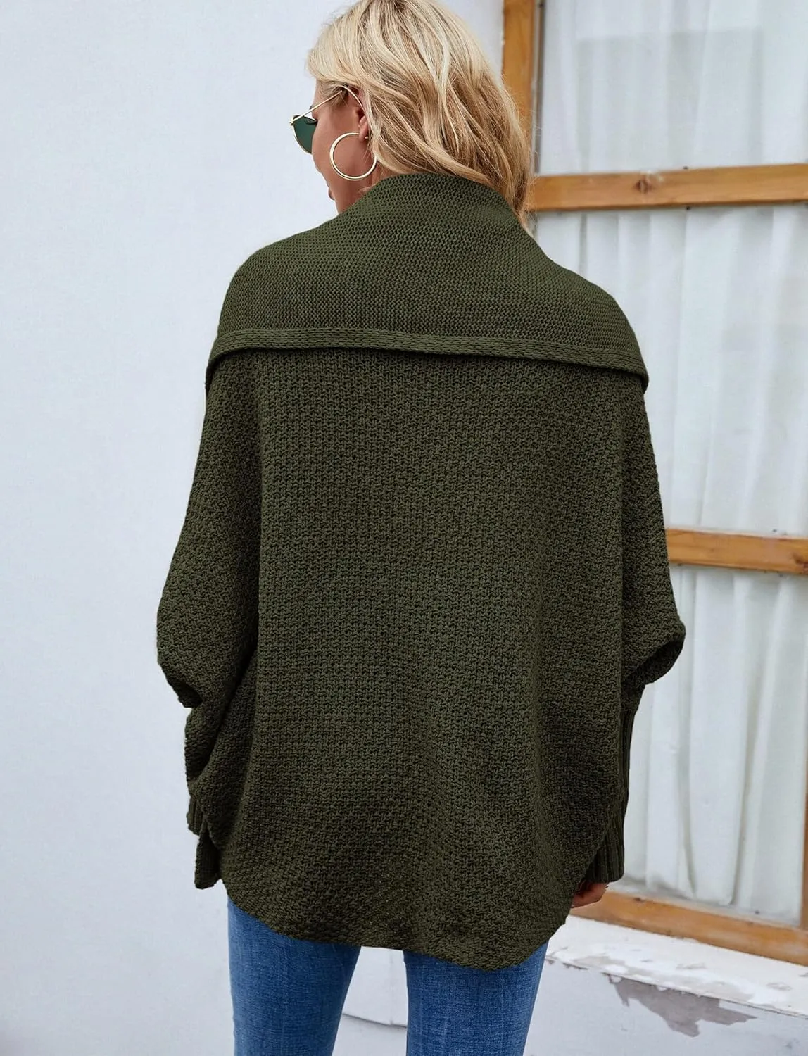 Women's Casual Lightweight Open Front Cardigans Soft Long Sleeve Cardigan Knit Outwear(S-2XL)