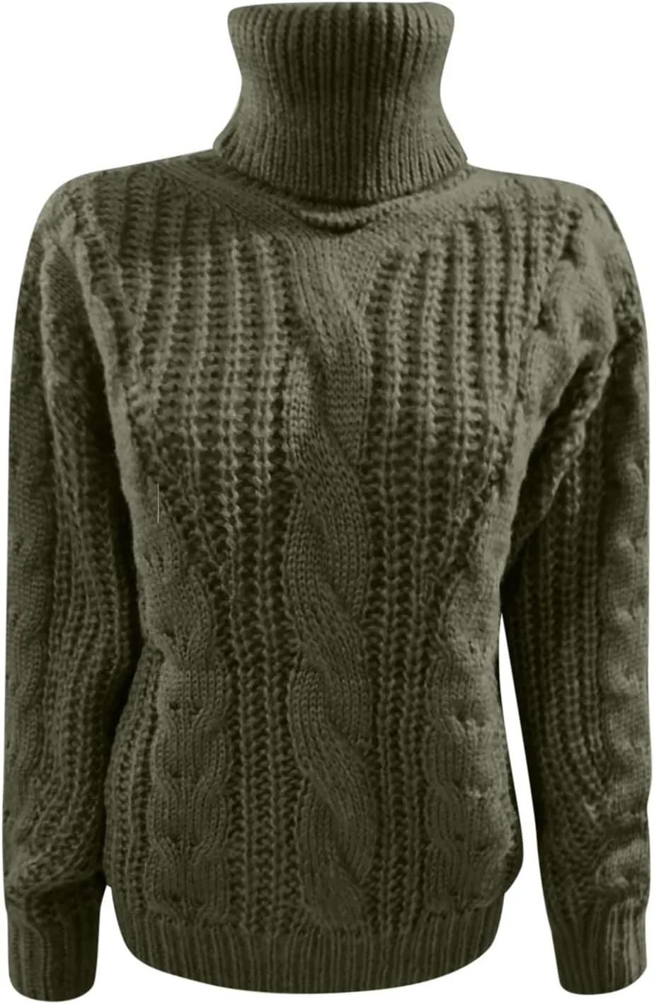 Womens Casual Long Sleeve Turtleneck Sweaters Knit Cable Chunky Pullover Oversized Sweaters Fashion Fall Outfits 2023