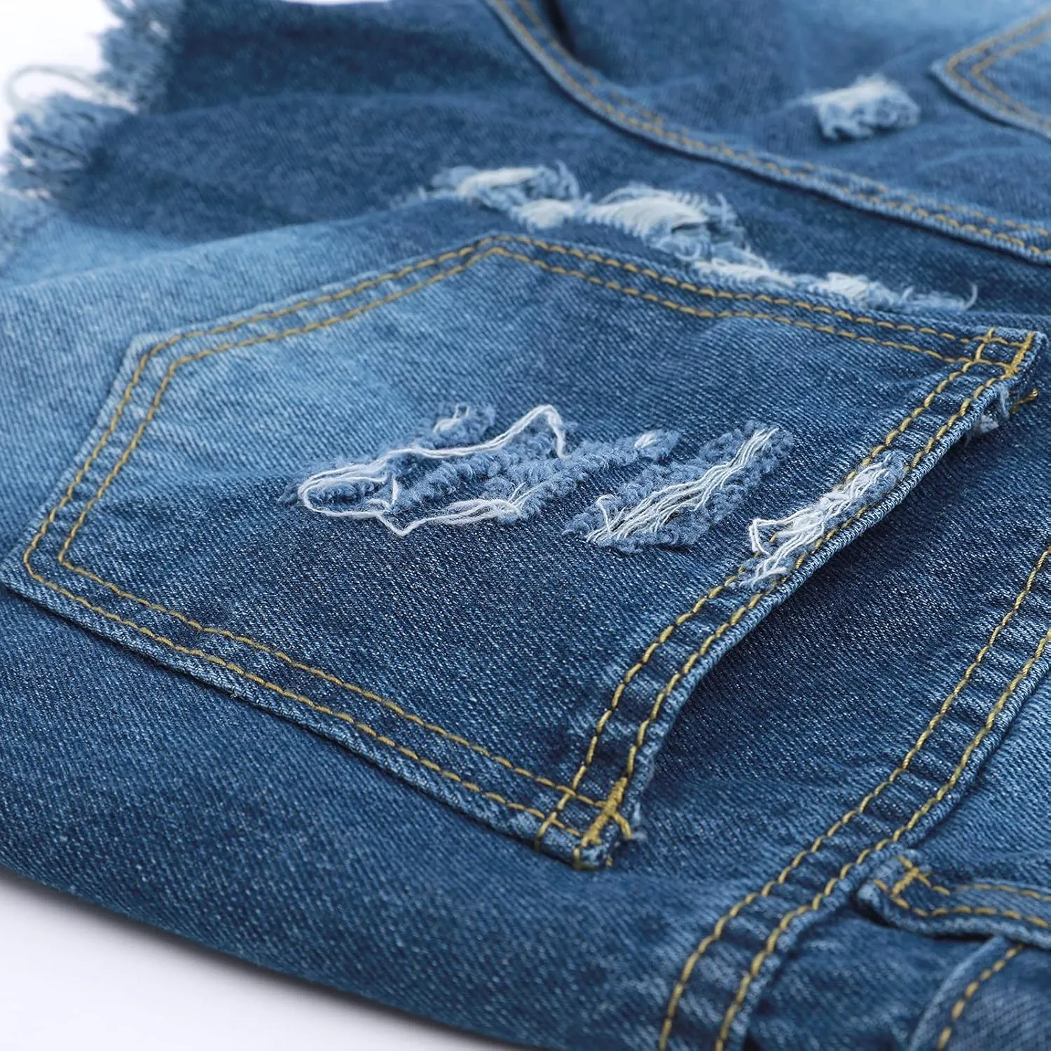 Women's Denim Shorts Low-Rise American Flag Printed Shorts Frayed Raw Hem Casual Jeans Shorts Sexy Mini Hot Pants