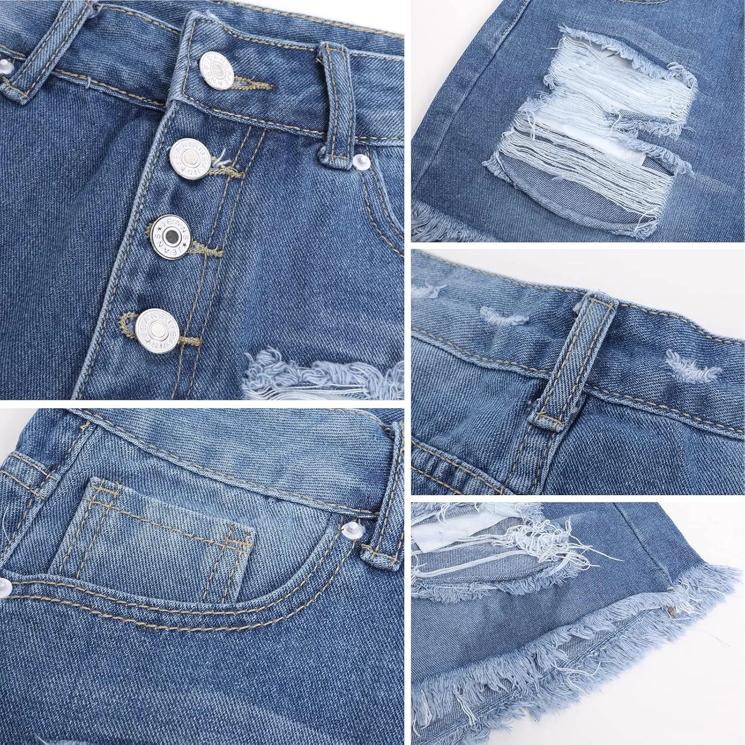 Women's Denim Shorts Low-Rise American Flag Printed Shorts Frayed Raw Hem Casual Jeans Shorts Sexy Mini Hot Pants