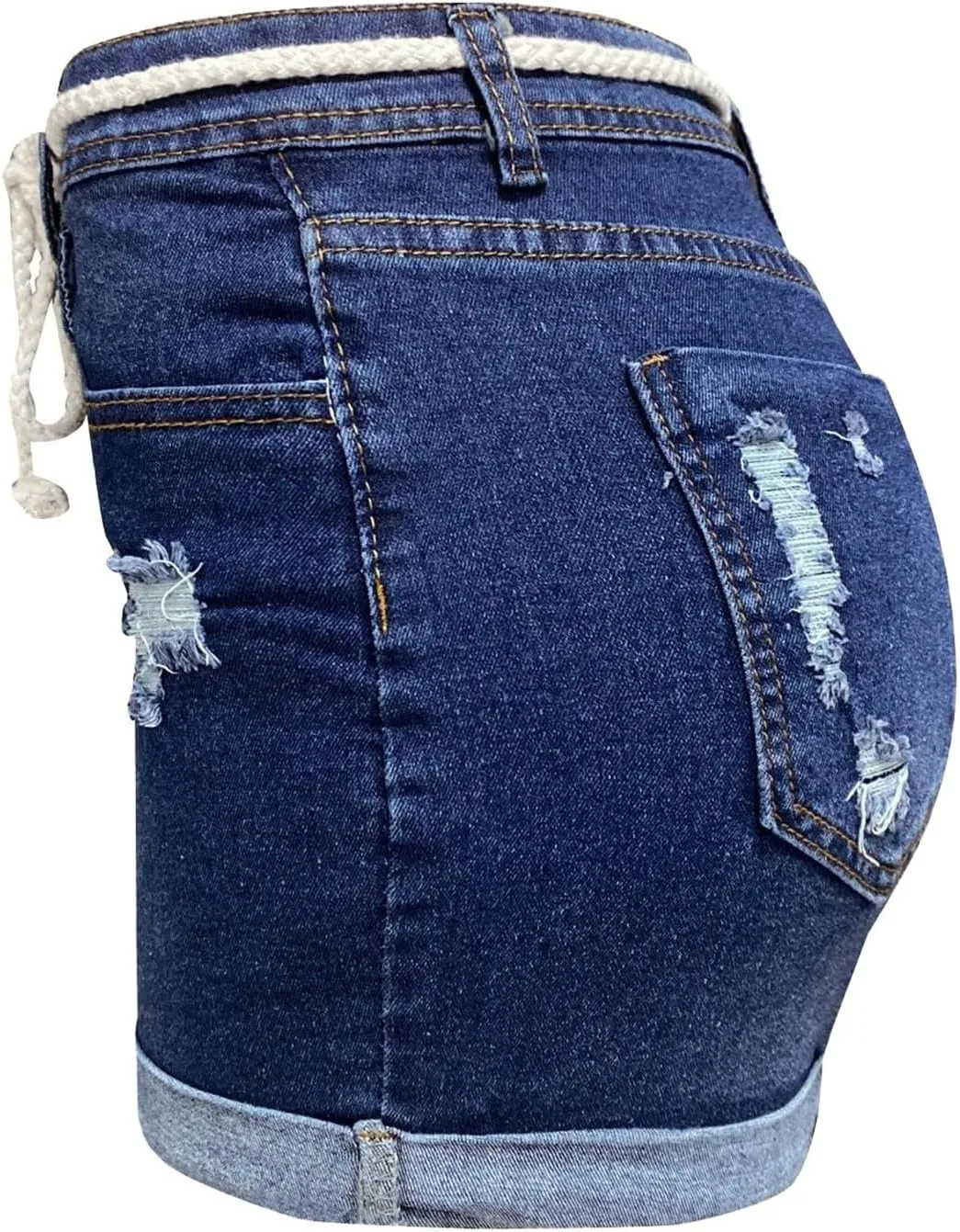 Women's Denim Shorts Summer 2025 High Waisted Distressed Casual Stretch Trendy Baggy Girls Folded Hem Hot Jean Shorts