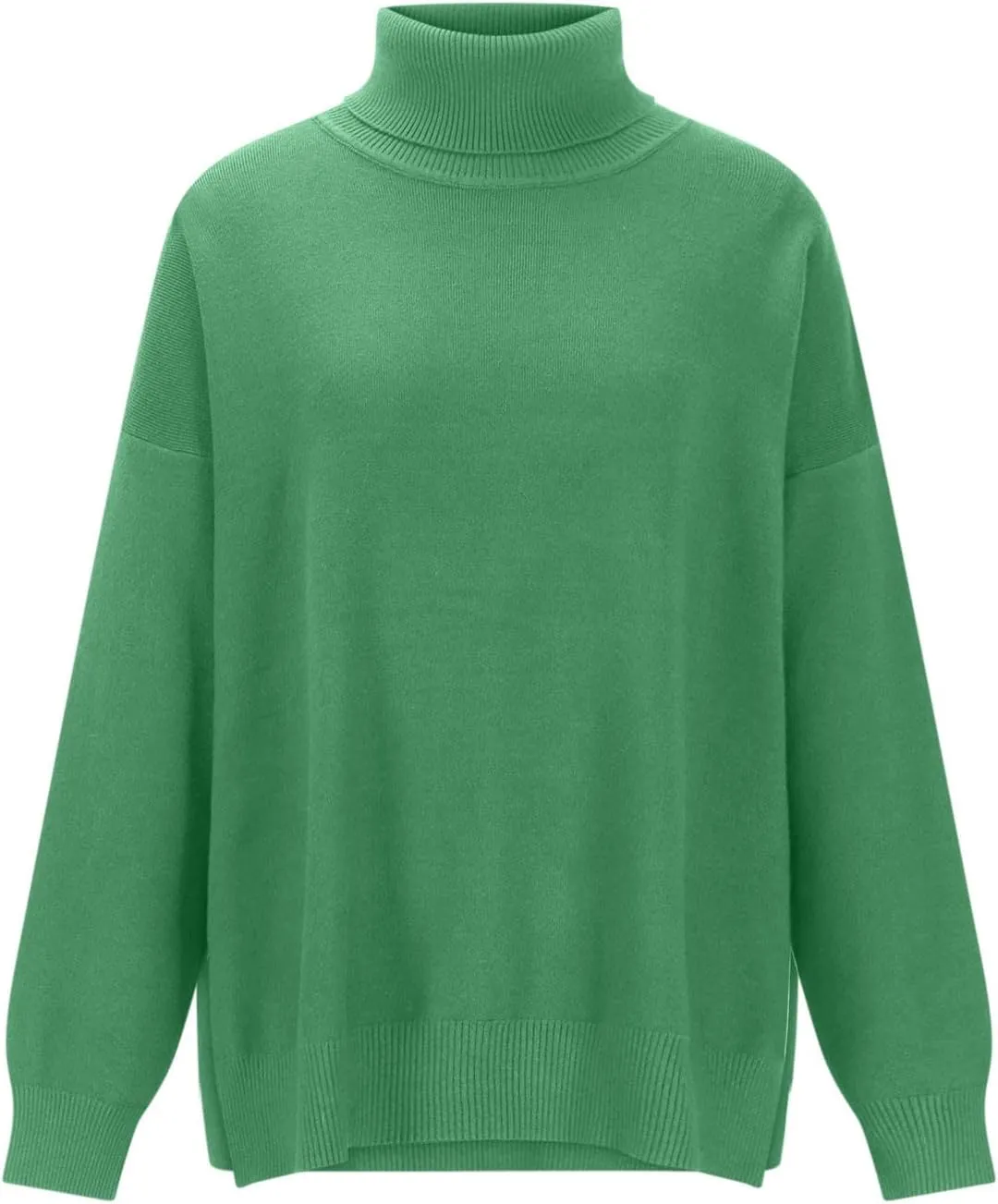 Women's Fall Oversized Turtleneck Sweater Casual Long Sleeve Comfy Knit Pullover Tops Lightweight Sweater for Women