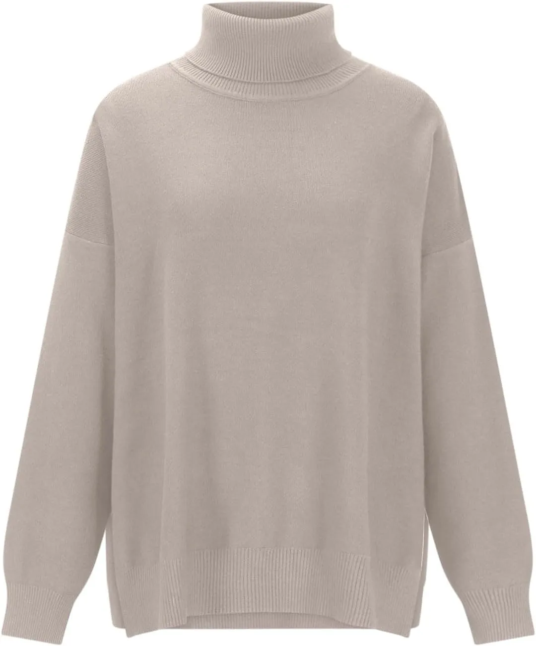 Women's Fall Oversized Turtleneck Sweater Casual Long Sleeve Comfy Knit Pullover Tops Lightweight Sweater for Women