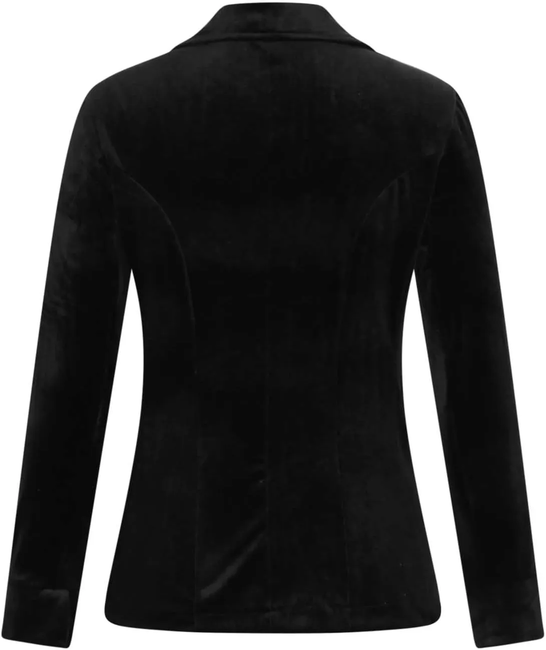 Women's Fall Winter Vintage Long Sleeve Velvet Blazers Jackets Casual Office Work Button Tailored Coat with Pockets