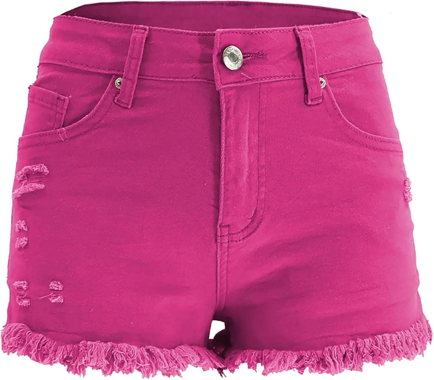 Womens Jean Shorts High Waist Stretch Hot Shorts Fringe Wash Jean Shorts Summer Cute Denim Shorts