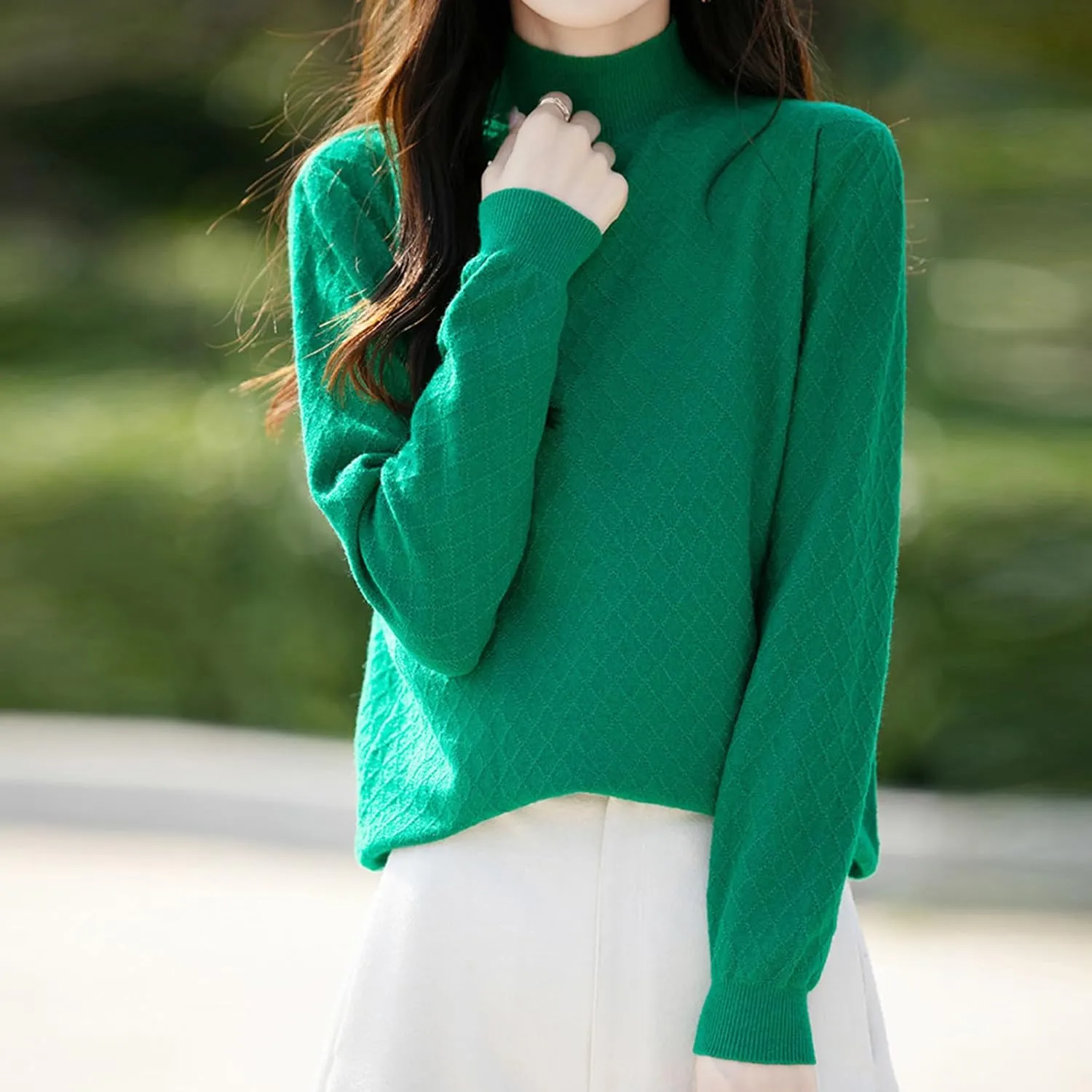 Womens Lightweight Sweaters Dressy Turtleneck Pullover Slim Fit Cable Knit Sweater Turtle Necks Tops for Women