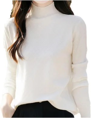 Womens Lightweight Sweaters Dressy Turtleneck Pullover Slim Fit Cable Knit Sweater Turtle Necks Tops for Women
