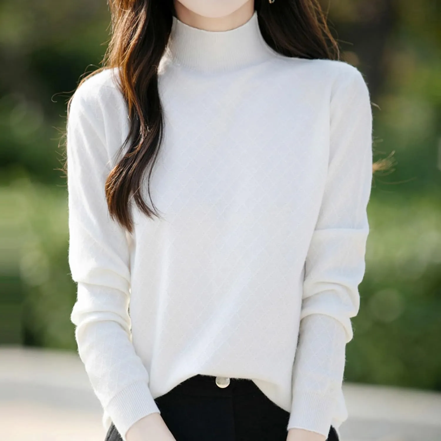 Womens Lightweight Sweaters Dressy Turtleneck Pullover Slim Fit Cable Knit Sweater Turtle Necks Tops for Women