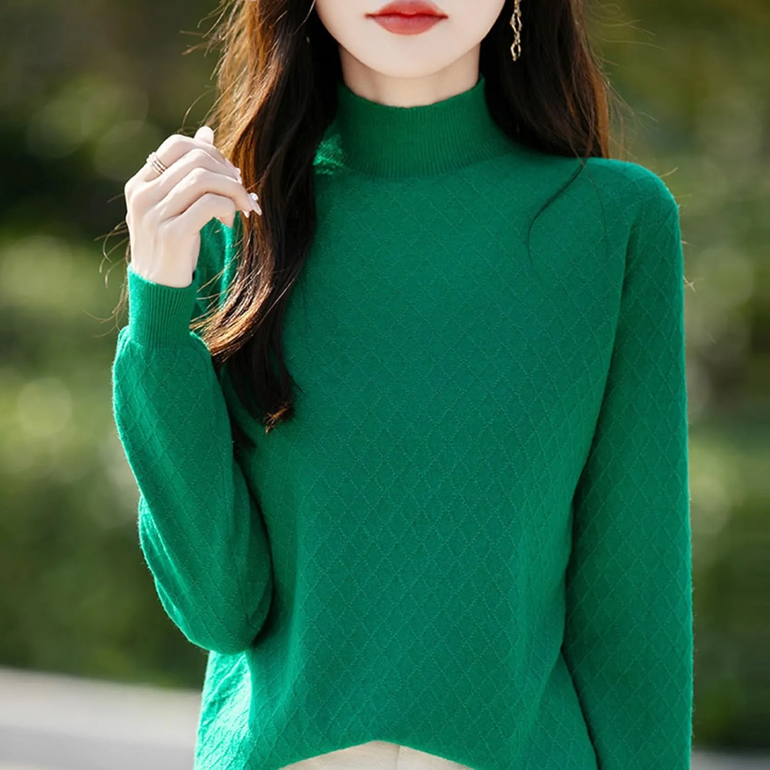Womens Lightweight Sweaters Dressy Turtleneck Pullover Slim Fit Cable Knit Sweater Turtle Necks Tops for Women