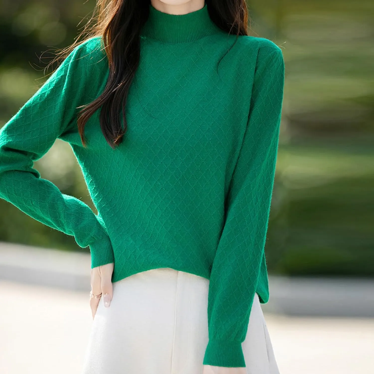 Womens Lightweight Sweaters Dressy Turtleneck Pullover Slim Fit Cable Knit Sweater Turtle Necks Tops for Women
