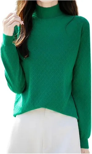 Womens Lightweight Sweaters Dressy Turtleneck Pullover Slim Fit Cable Knit Sweater Turtle Necks Tops for Women