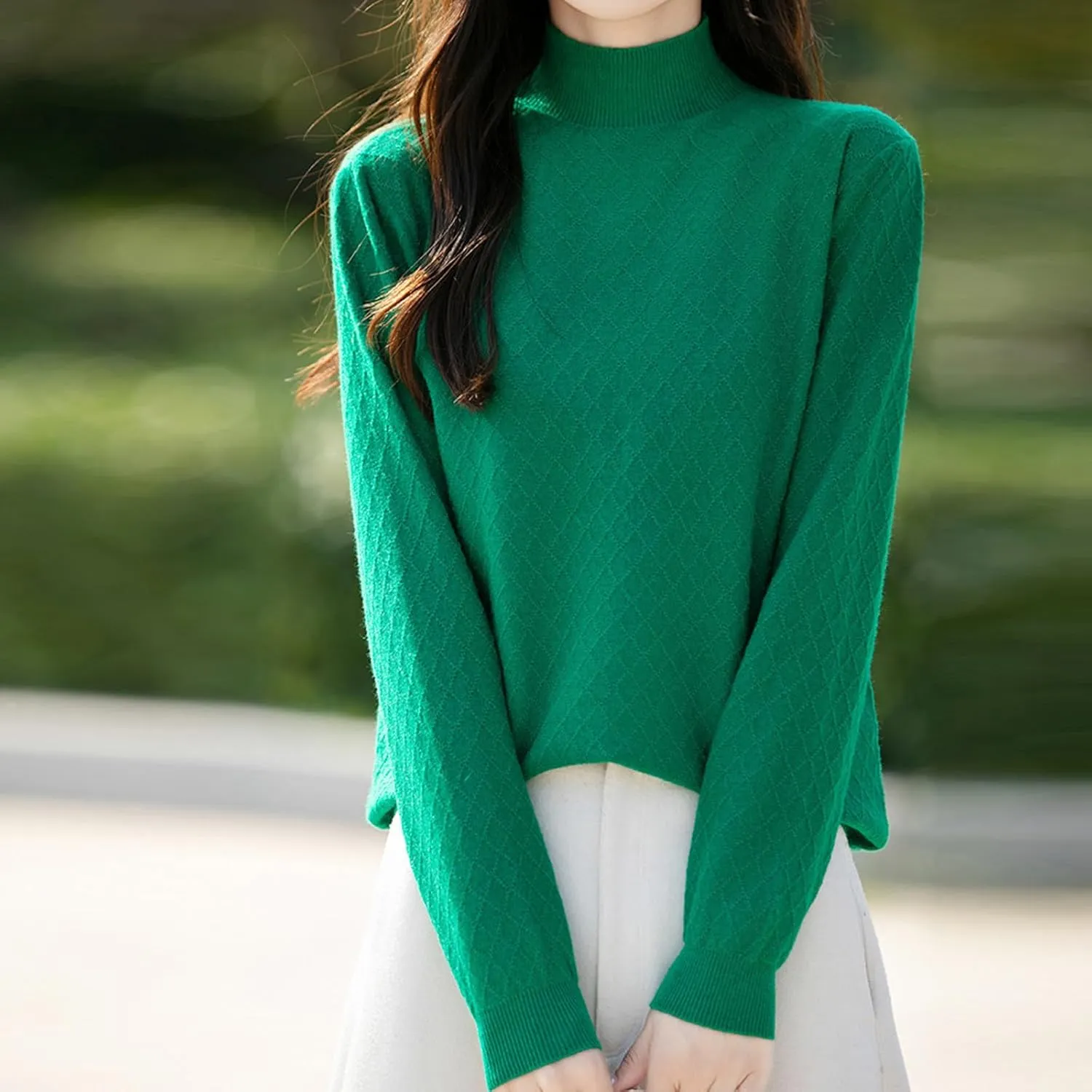 Womens Lightweight Sweaters Dressy Turtleneck Pullover Slim Fit Cable Knit Sweater Turtle Necks Tops for Women