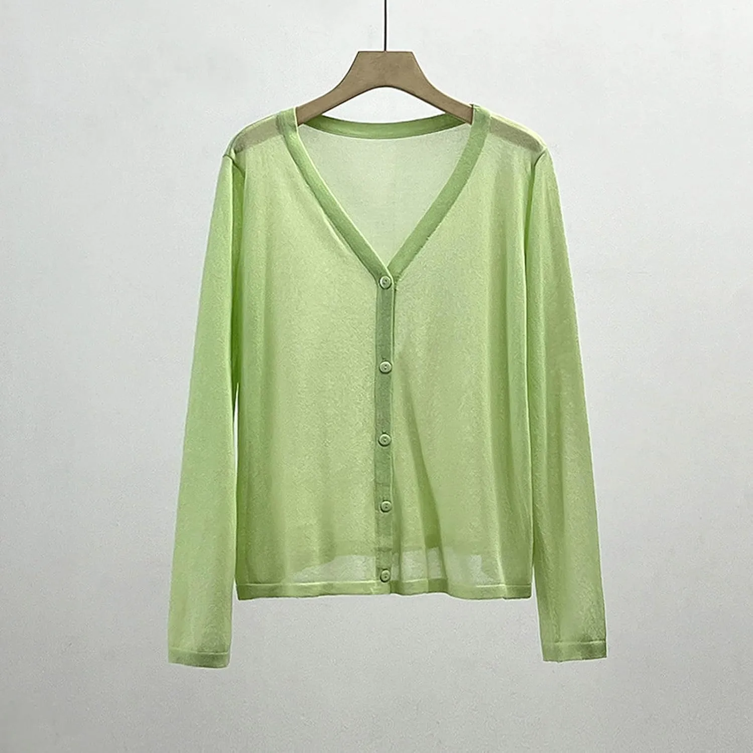 Womens Mesh Shrugs Lightweight Open Front Knit Cardigan Long Sleeve Casual Soft Draped Fall Button Down Cover Ups