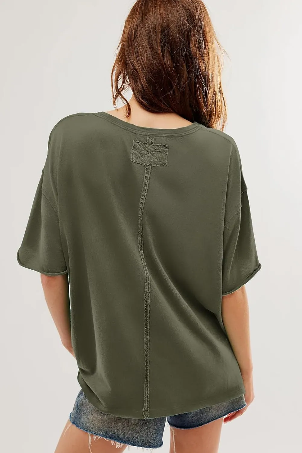 Womens Oversized T Shirts Loose Fit Crewneck Short Sleeve Summer Tops