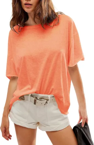 Womens Oversized T Shirts Loose Fit Crewneck Short Sleeve Summer Tops