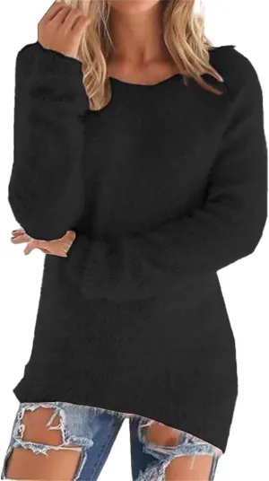 Womens Pullover Sweater Oversized Fuzzy Wool Christmas Long Sleeved for Women Fall Winter Cozy Fashioable Outfit