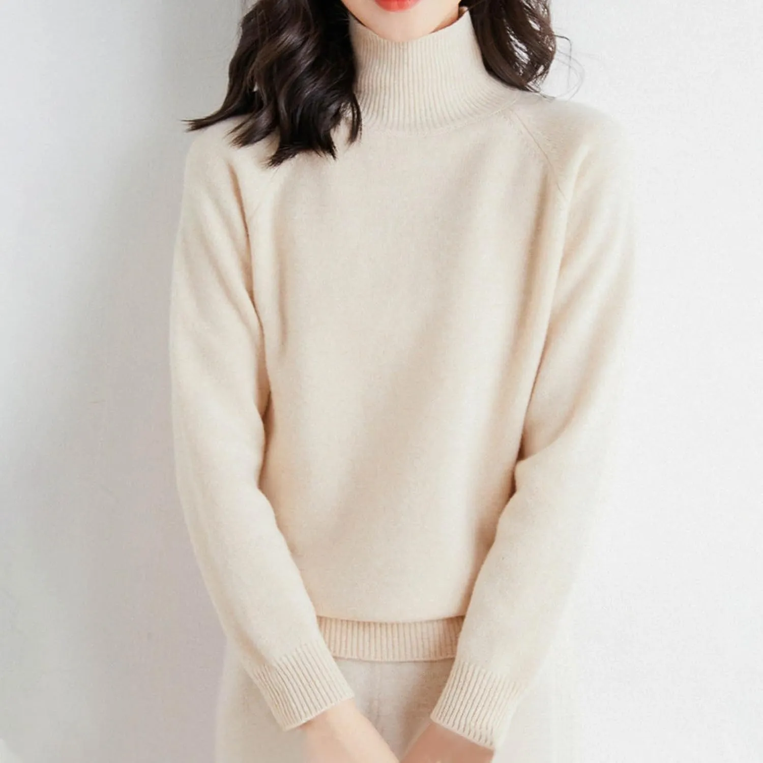 Women's Pullover Sweaters Dressy Turtleneck Oversized Sweater Trendy Fall Tops for Women 2024 Ribbed Knit Pullover