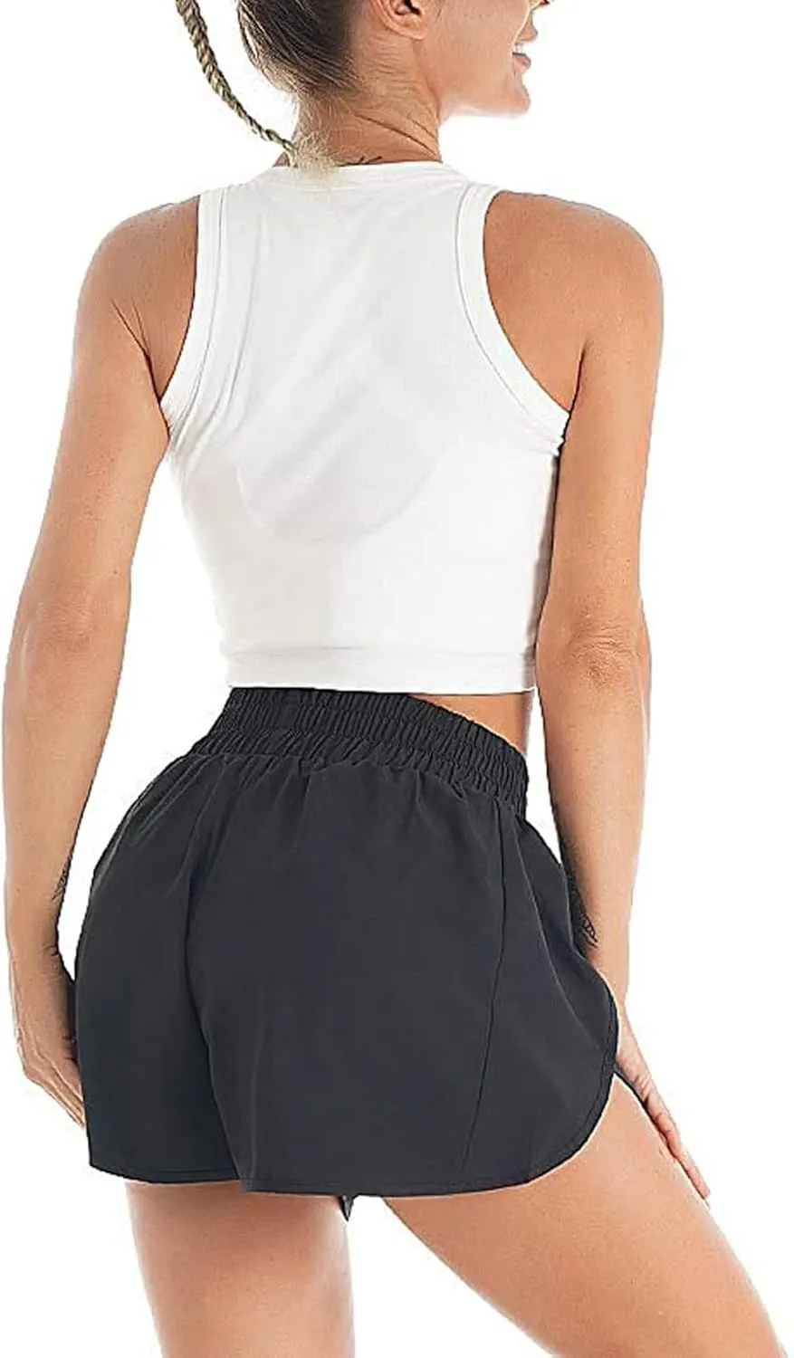 Women's Quick-Dry Running Shorts - Workout Sport Layer Active Shorts with Pockets