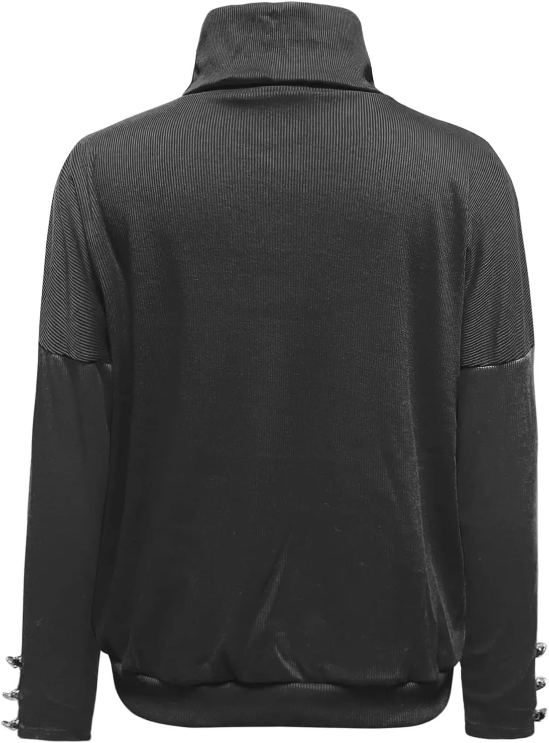 Women's Ribbed Knit Sweater Long Sleeve Turtleneck Trendy Sweaters Comfortable Loose Fit Sweaters