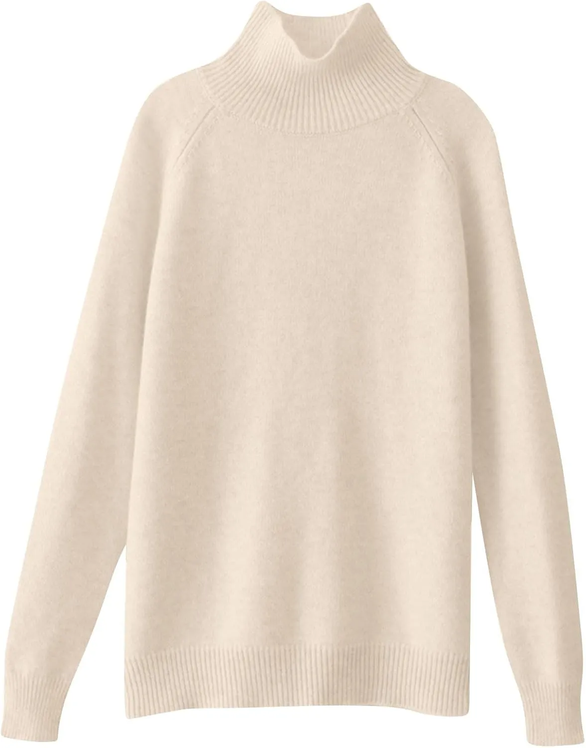 Women's Ribbed Turtleneck Sweater Solid Long Sleeve Knitted Sweater Tops Loose Basic Thicken Warm Pullover Jumpers