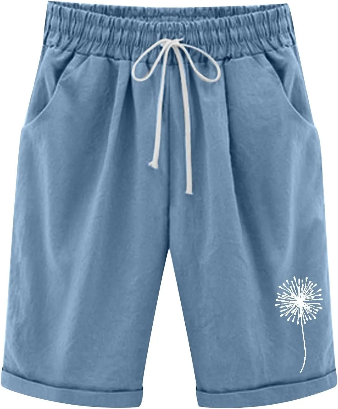 Womens Shorts Drawstring Sweat Shorts Elastic Waist Running Workout Shorts with Pockets Women's Wide Leg Womens