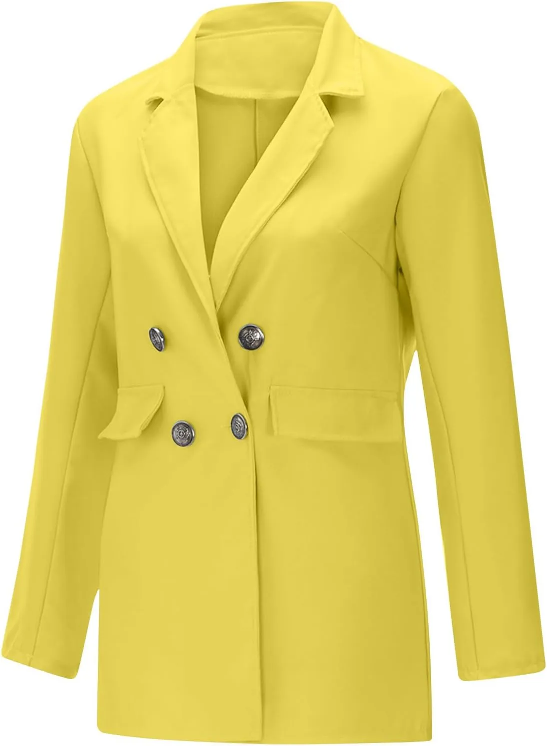 Womens Solid Long Sleeve Lapel Blazers Open Front Business Casual Tailored Jackets with Pockets Office Work Suit Coat