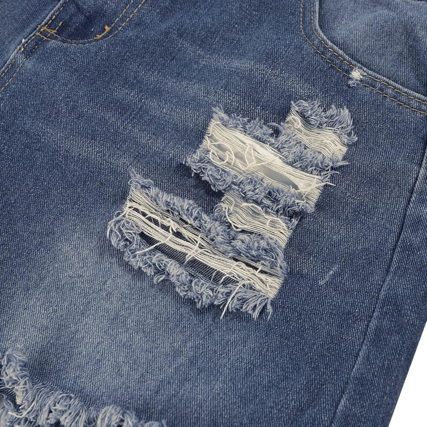Womens Split Hem High Waist Denim Skorts Skirt Shorts Button Ripped Jeans Shorts Fringed Distressed Denim Mini Shorts