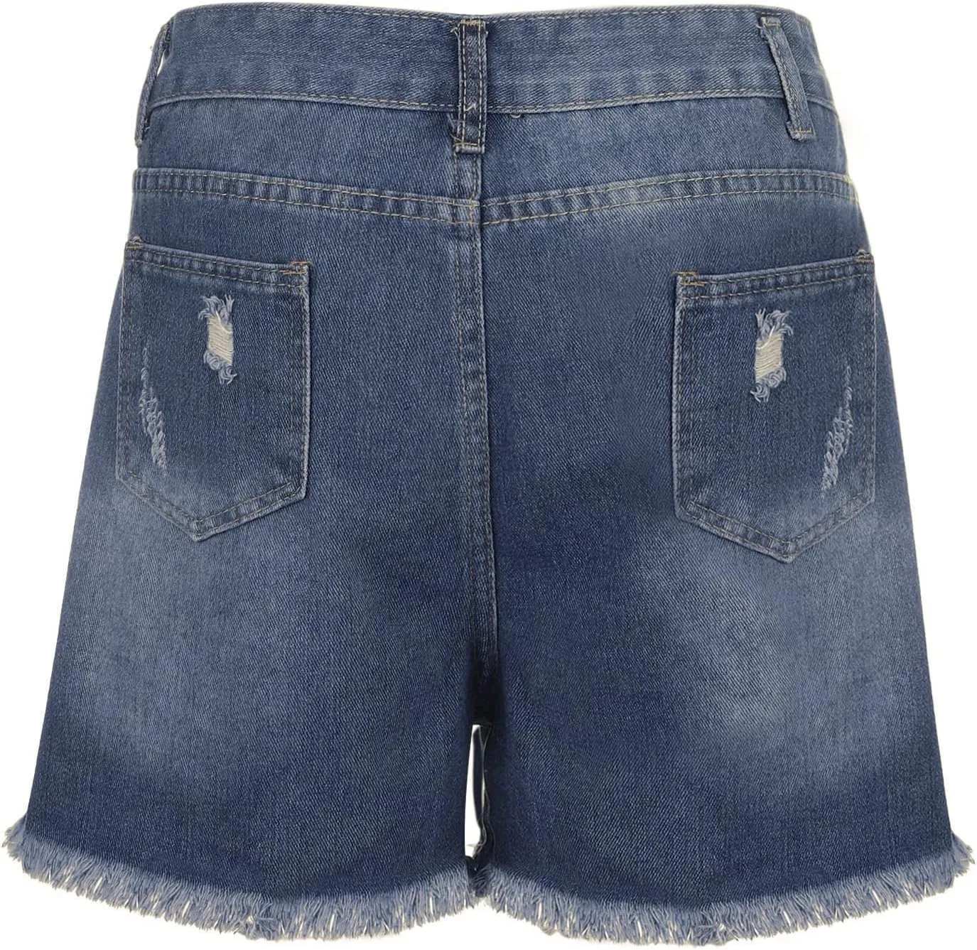 Womens Split Hem High Waist Denim Skorts Skirt Shorts Button Ripped Jeans Shorts Fringed Distressed Denim Mini Shorts