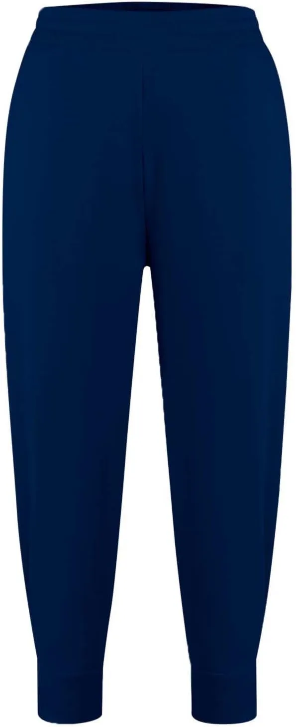Women's Summer High Waist Sweatpants Solid Color Fleece-Lined Ankle Joggers Cozy Casual Lounge Wear