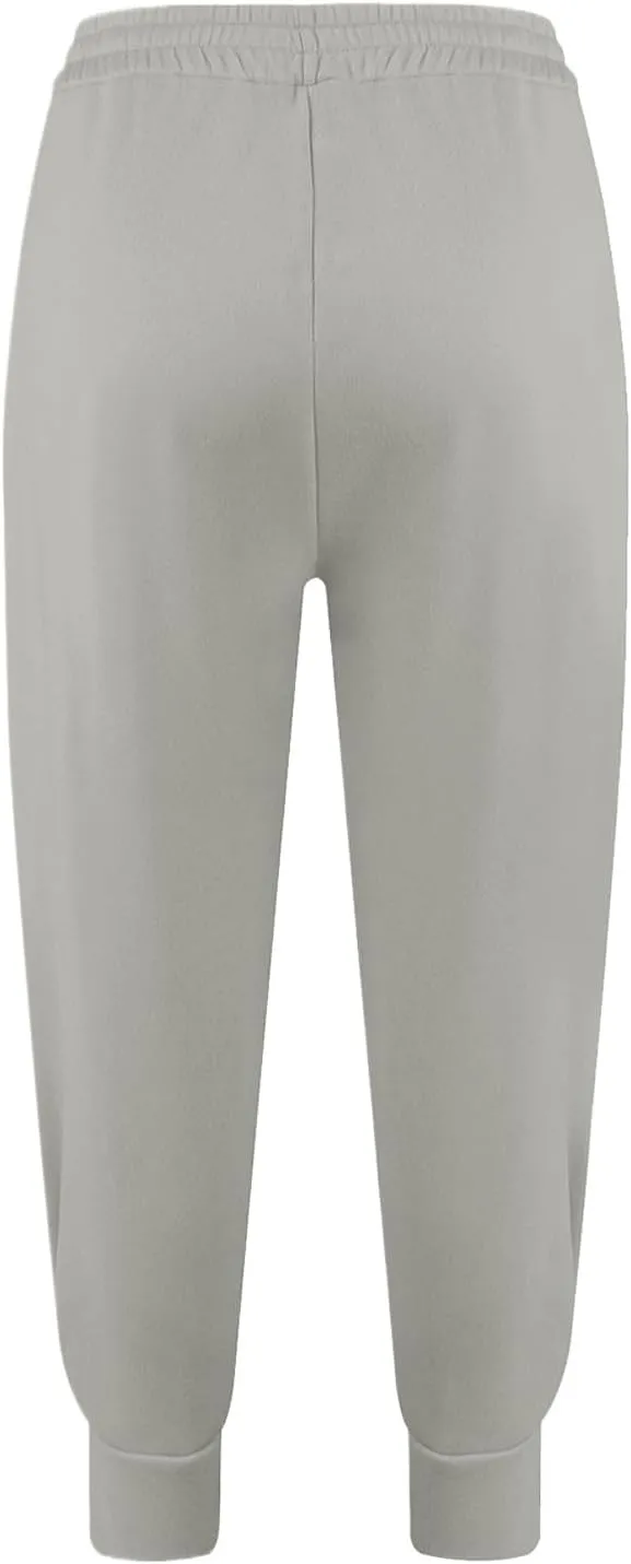 Women's Summer High Waist Sweatpants Solid Color Fleece-Lined Ankle Joggers Cozy Casual Lounge Wear