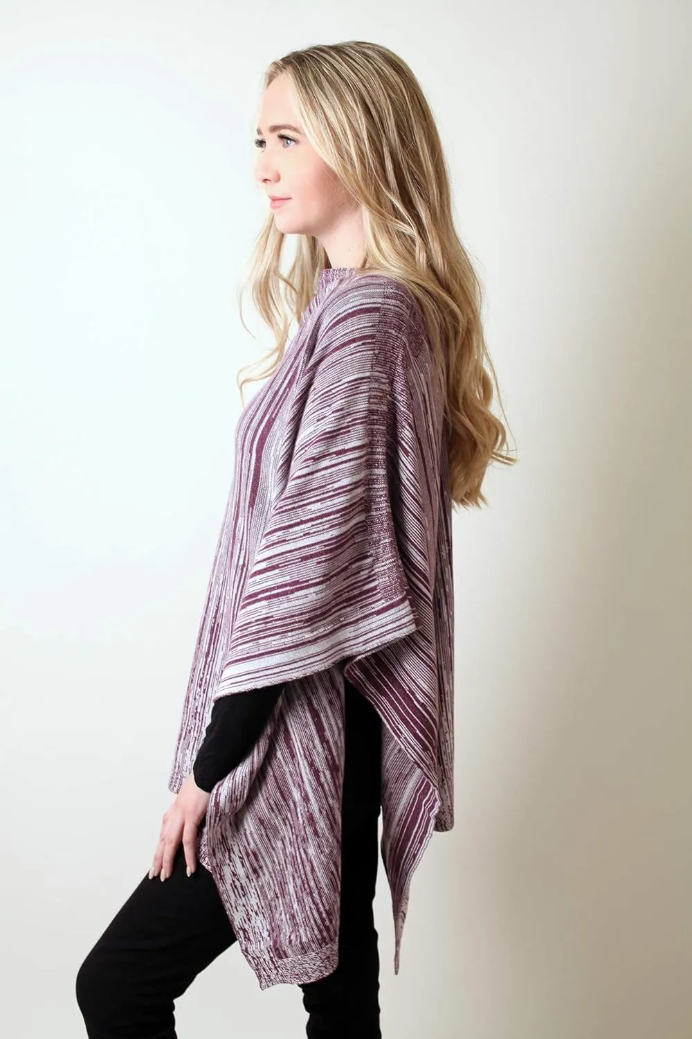 Women's Sweater Knit Poncho Pullover Wrap Organic Cotton - Loving Thread