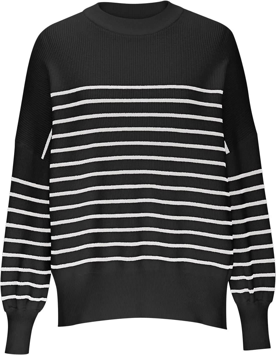 Womens Sweaters Fall 2024 Striped Oversized Sweater Turtleneck Pullover Fashion Outfit Winter Trendy Clothes