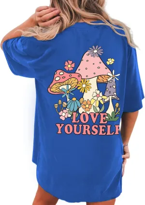 Women's Tops Oversized Tees for Women Oversized Tshirt Shirts Vintage Half Sleeve Loose T Shirts Summer Tunic Tops