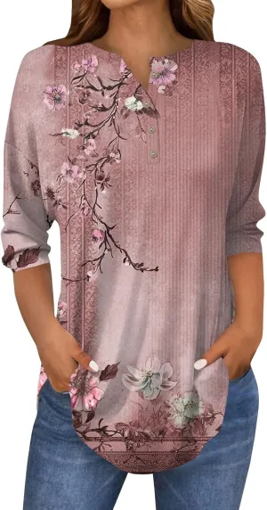 Women's Tops Work,3/4 Sleeve T Shirts for Women Womens 3/4 Sleeve T Shirts Sexy Womens 3/4 Sleeve Tops Going Out Fall Tees