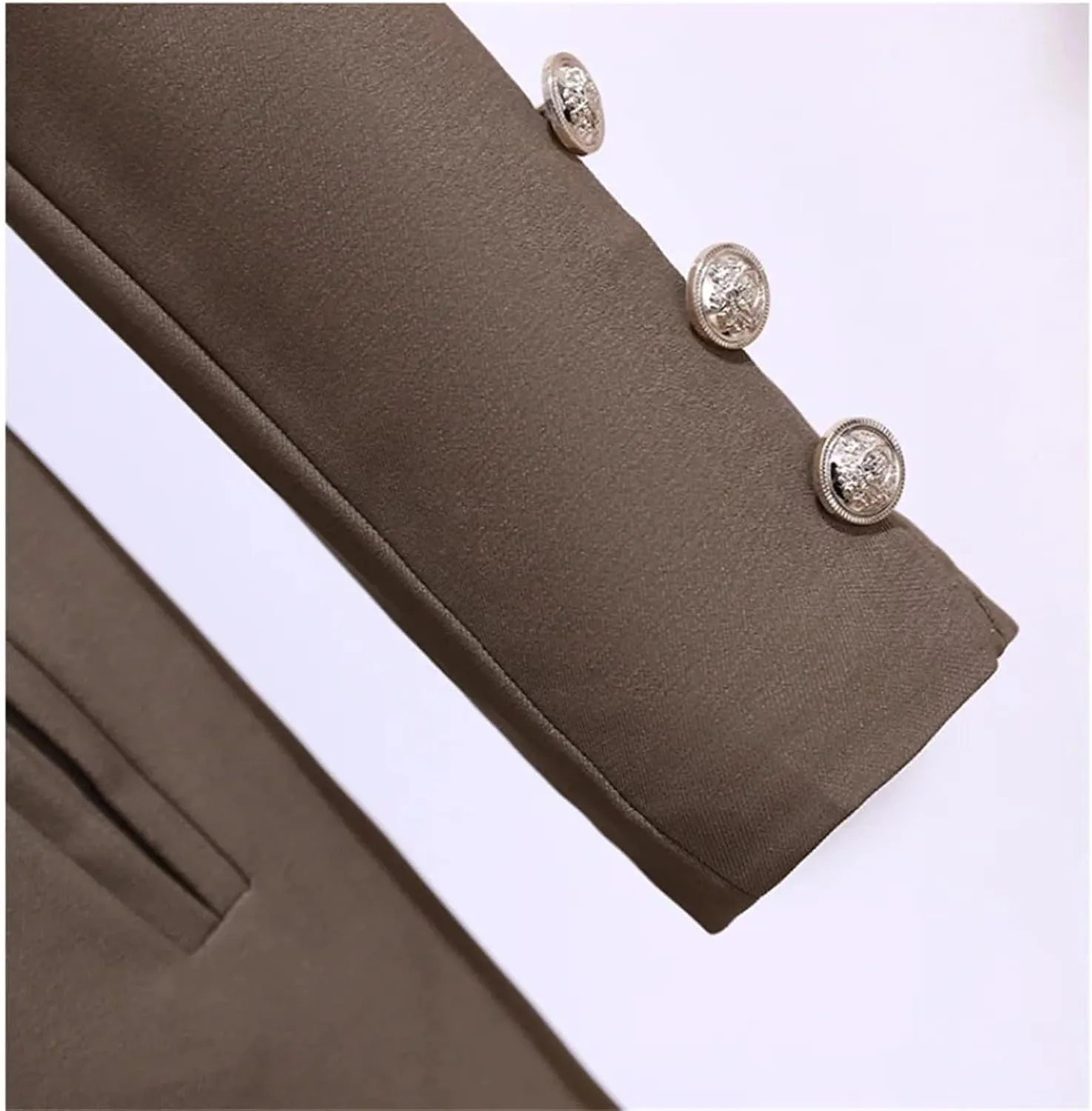 Women's Turn-down Slim Collar Suit Dress Jackets Tailored Coat Button Waistband Blazers