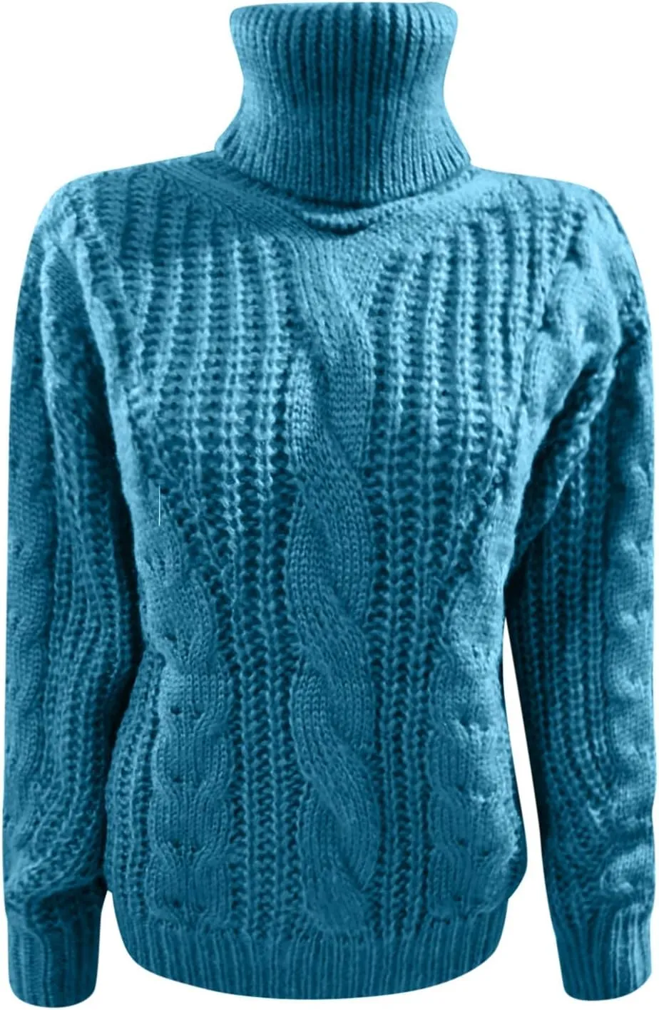 Womens Turtleneck Sweaters Casual Long Sleeve Oversized Knit Cable Chunky Sweaters Pullover Loose Tops Fall Outfits