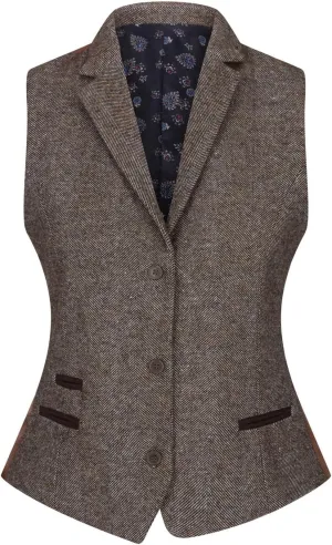 Womens Tweed Trousers 1920s Vintage Blinders Tan Brown Herringbone Tailored Fit