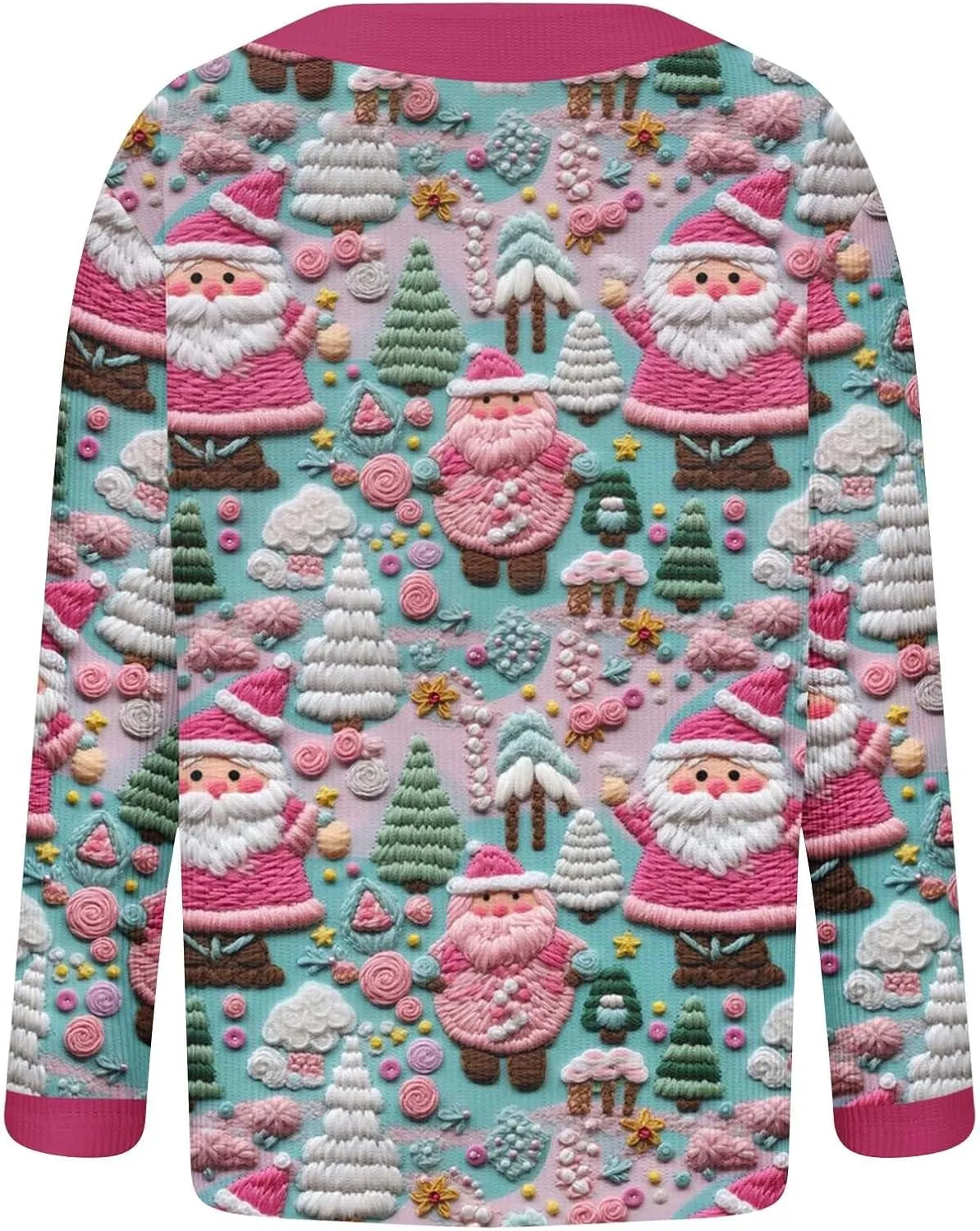 Women's Ugly Christmas Sweater Fall Winter Cute Xmas Open Front Button Down Sweater Cardigans Knitted Coat Outwear