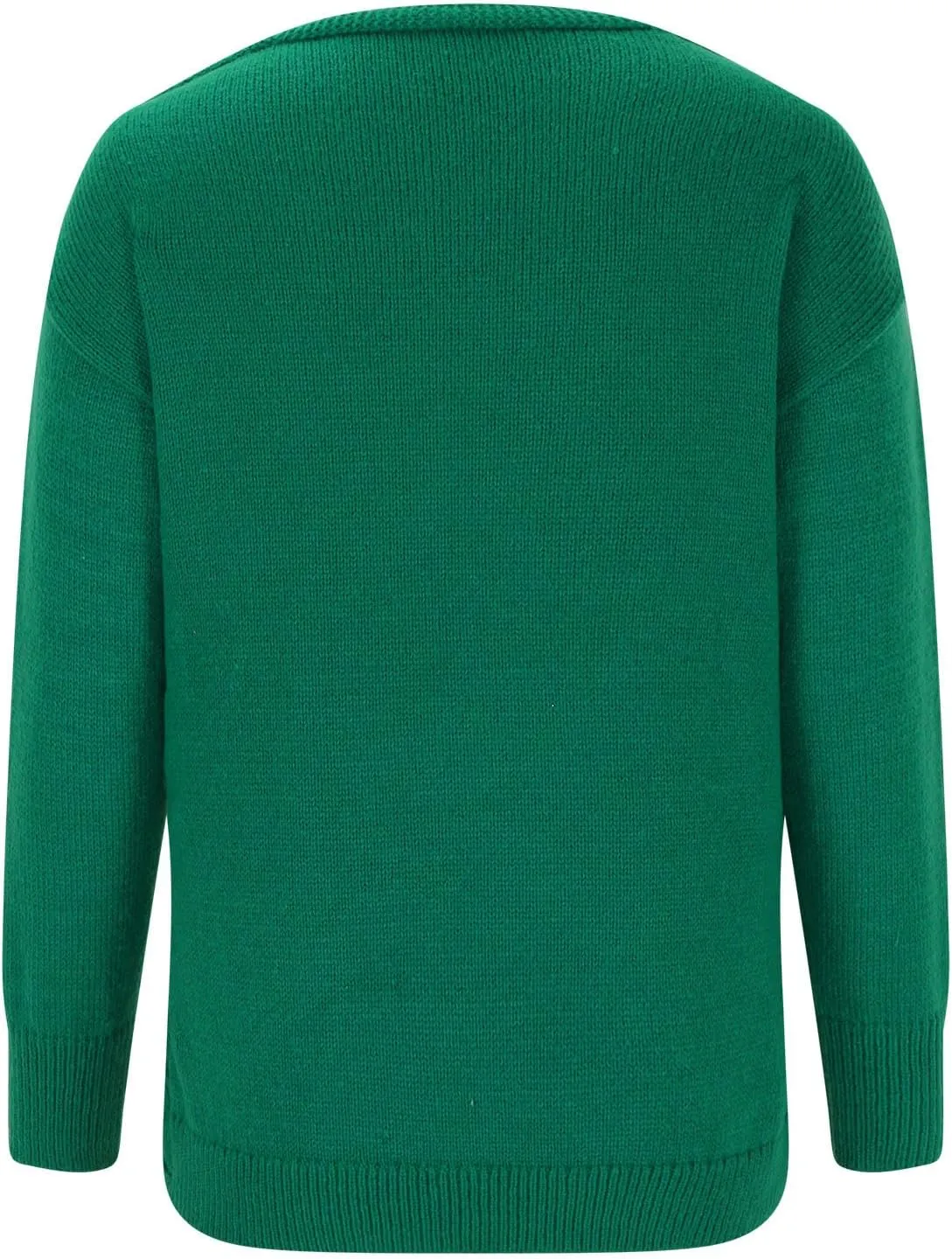 Women's Wrap Front Pullover Sweater Jumper V Neck Criss Cross Long Sleeve Asymmetrical Sweater Cable Knit Tops