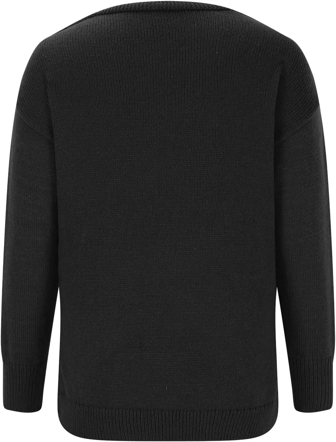 Women's Wrap Front Pullover Sweater Jumper V Neck Criss Cross Long Sleeve Asymmetrical Sweater Cable Knit Tops