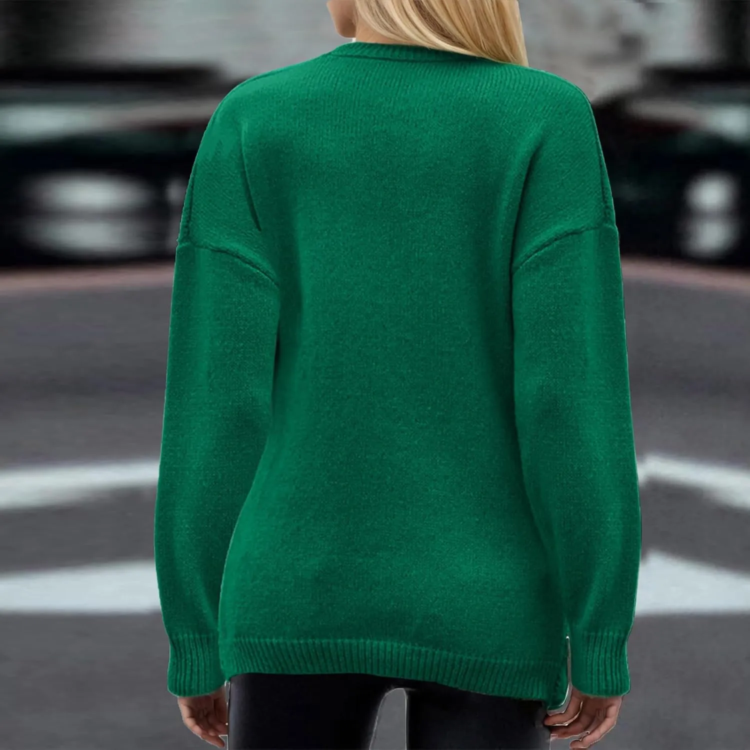Women's Wrap Front Pullover Sweater Jumper V Neck Criss Cross Long Sleeve Asymmetrical Sweater Cable Knit Tops