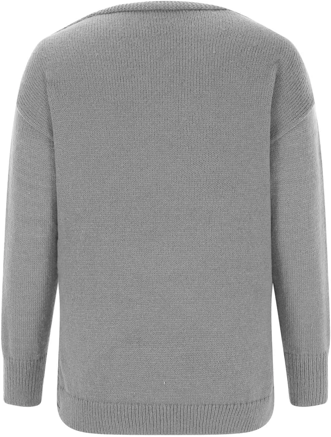 Women's Wrap Front Pullover Sweater Jumper V Neck Criss Cross Long Sleeve Asymmetrical Sweater Cable Knit Tops