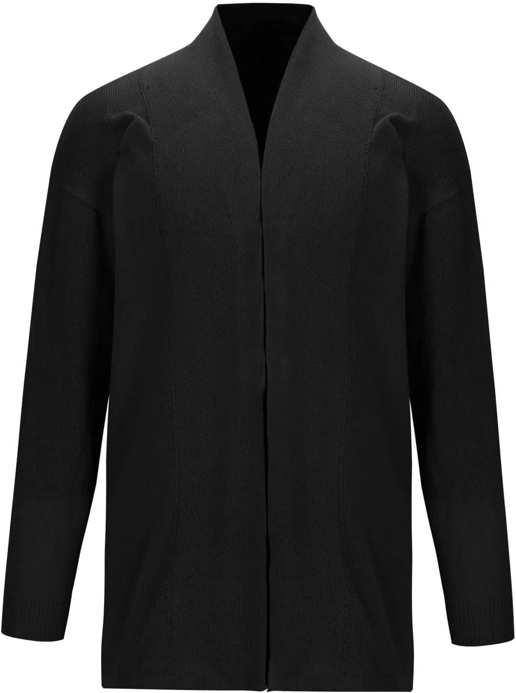 XUNRYAN Men's Open Front Cardigan Knit Ribbed Sweater Jacket Shawl Collar Cardigans Loose Fit Chunky Sweater Coat Pockets