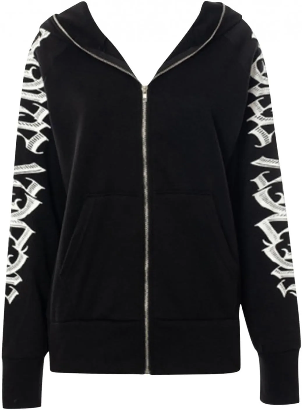 Y2K Hoodies for Women Full Zip Up Print Graphic Oversized Pockets Hooded Jacket 90s Long Sleeve Sweatshirt Casual Punk Drop