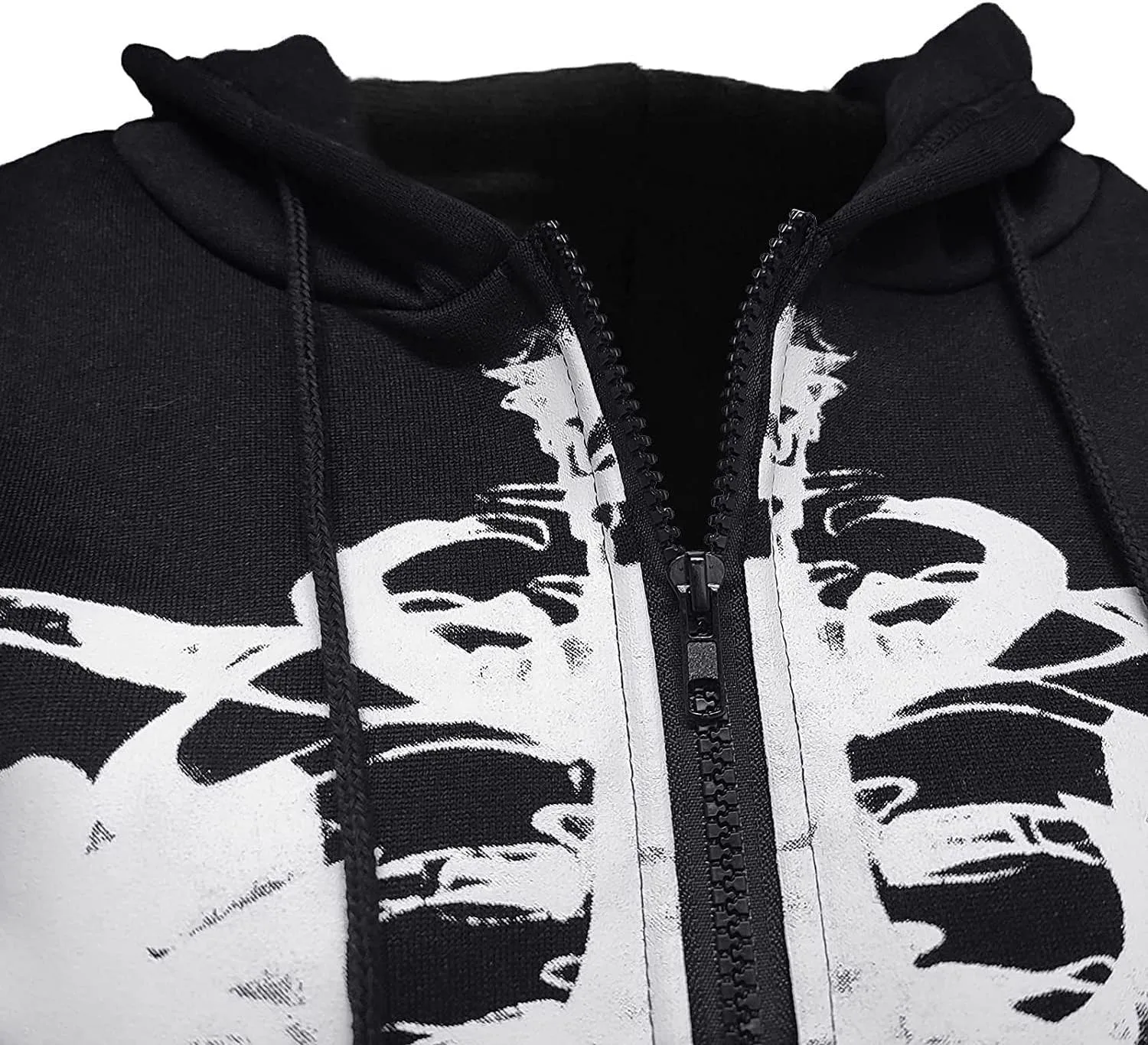 Y2K Hoodies for Women Full Zip Up Print Graphic Oversized Pockets Hooded Jacket 90s Long Sleeve Sweatshirt Coat Goth Dark
