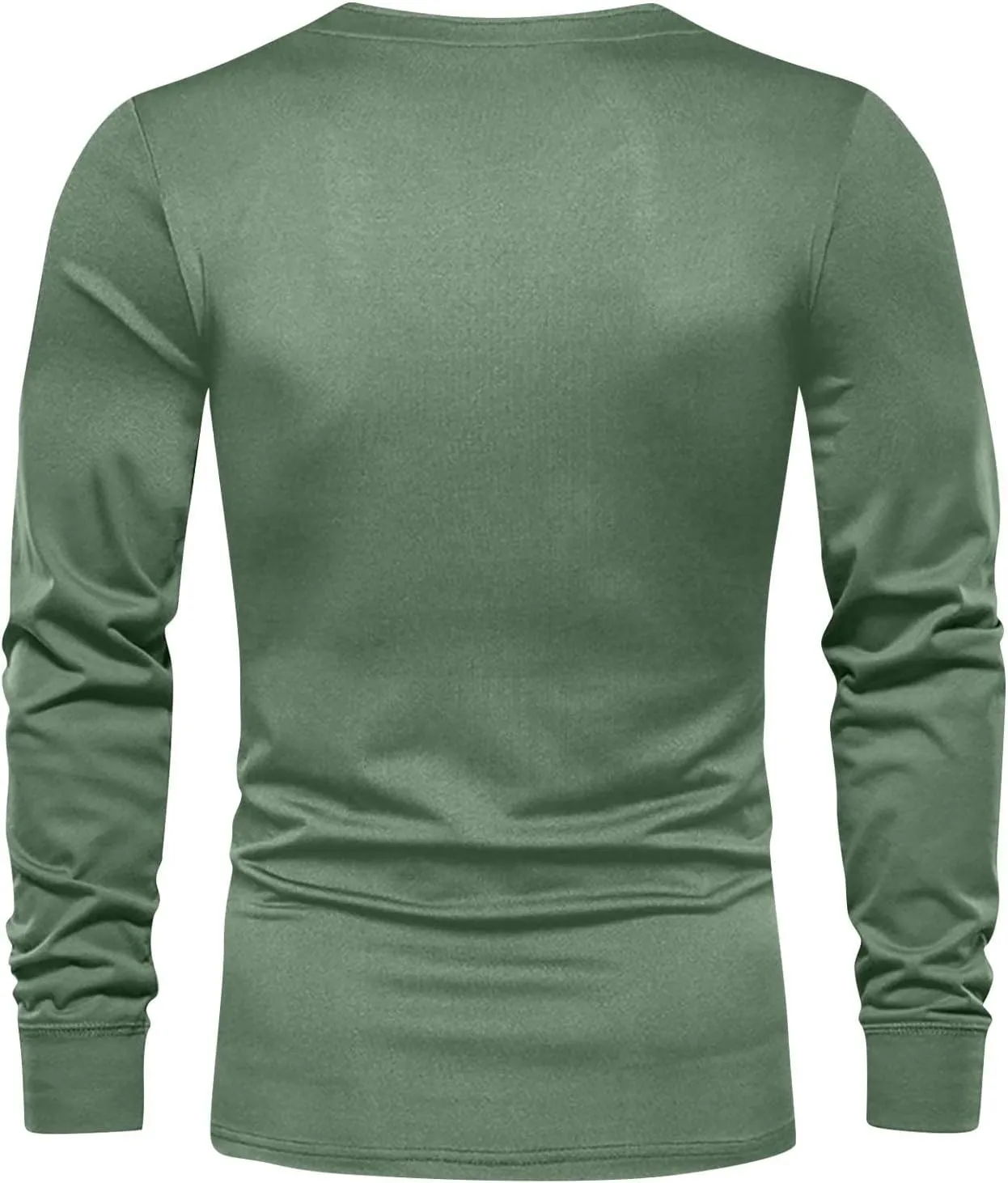 Ymosrh Men's Fashion Long Sleeve Shirts Casual Solid Tee Shirts Crew Neck Gym Workout Muscle Tees, M-3XL
