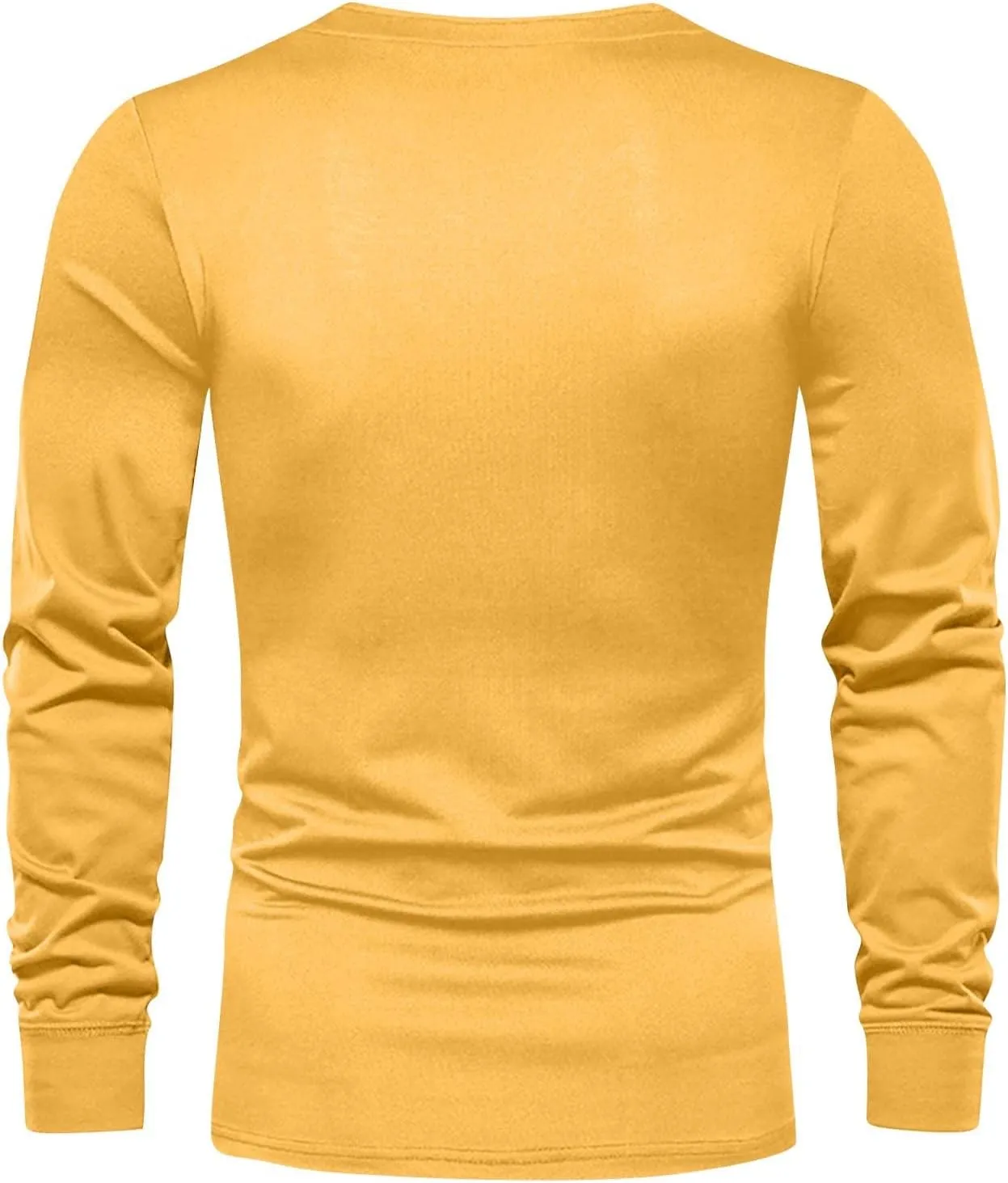 Ymosrh Men's Fashion Long Sleeve Shirts Casual Solid Tee Shirts Crew Neck Gym Workout Muscle Tees, M-3XL